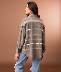 Lace Trim Shacket