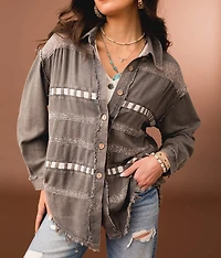 Lace Trim Shacket
