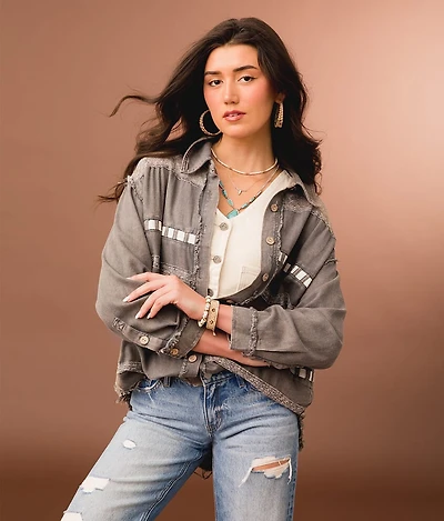 Lace Trim Shacket