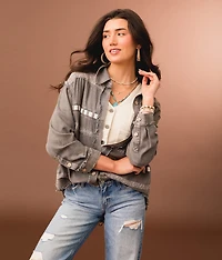 Lace Trim Shacket
