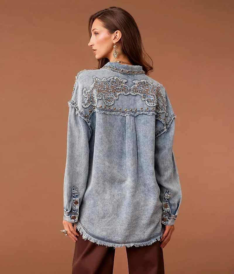 Studded Western Chambray Shirt