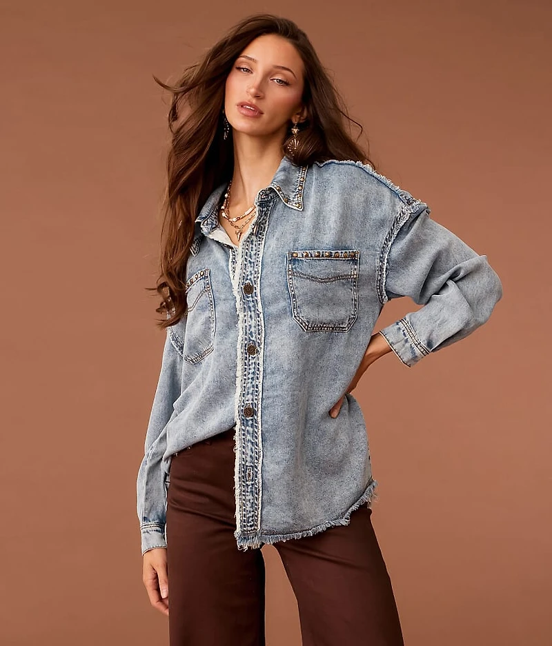 Studded Western Chambray Shirt