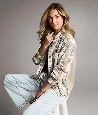 Cheetah Print Denim Jacket