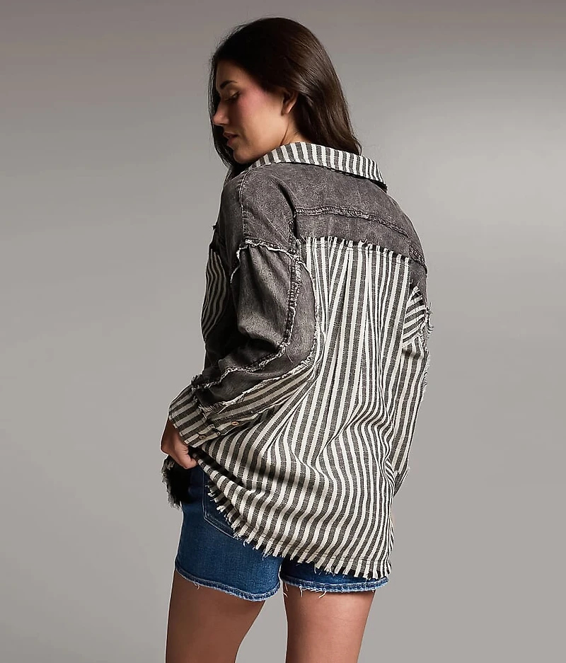 Pieced Stripe Shirt