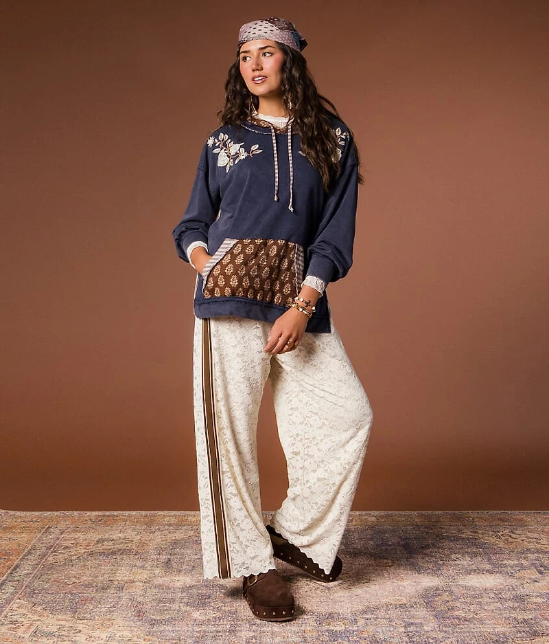 Floral Embroidered Hoodie