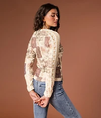 Patchwork Pointelle Henley