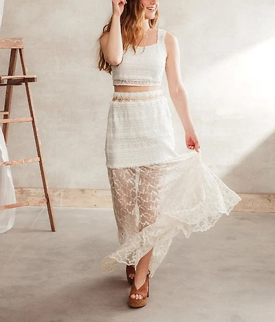 Eyelash Crochet Maxi Skirt