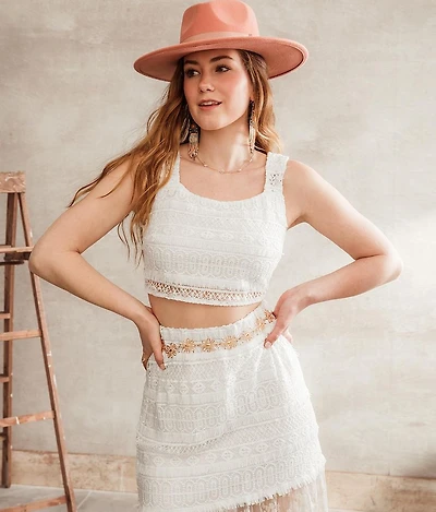 Eyelash Crochet Tank Top