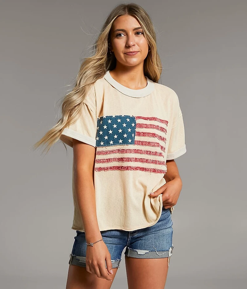 Raw Edge Flag Patch T-Shirt