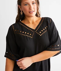 Embroidered Cut-Out Top