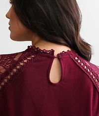 Lace High Neck Top