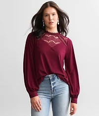 Lace High Neck Top