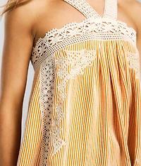 Raw Edge Striped Tank Top