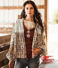 Pieced Lace Woven Blouse