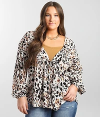 Animal Print Woven Top