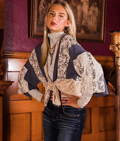 Pieced V-Neck Top