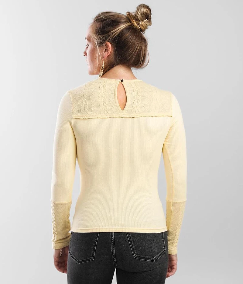 Pieced Cable Knit Top