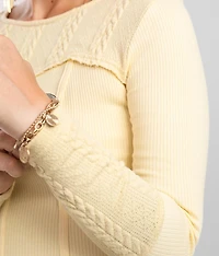 Pieced Cable Knit Top