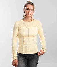 Pieced Cable Knit Top