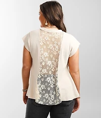Lace-Up Pieced Thermal Top