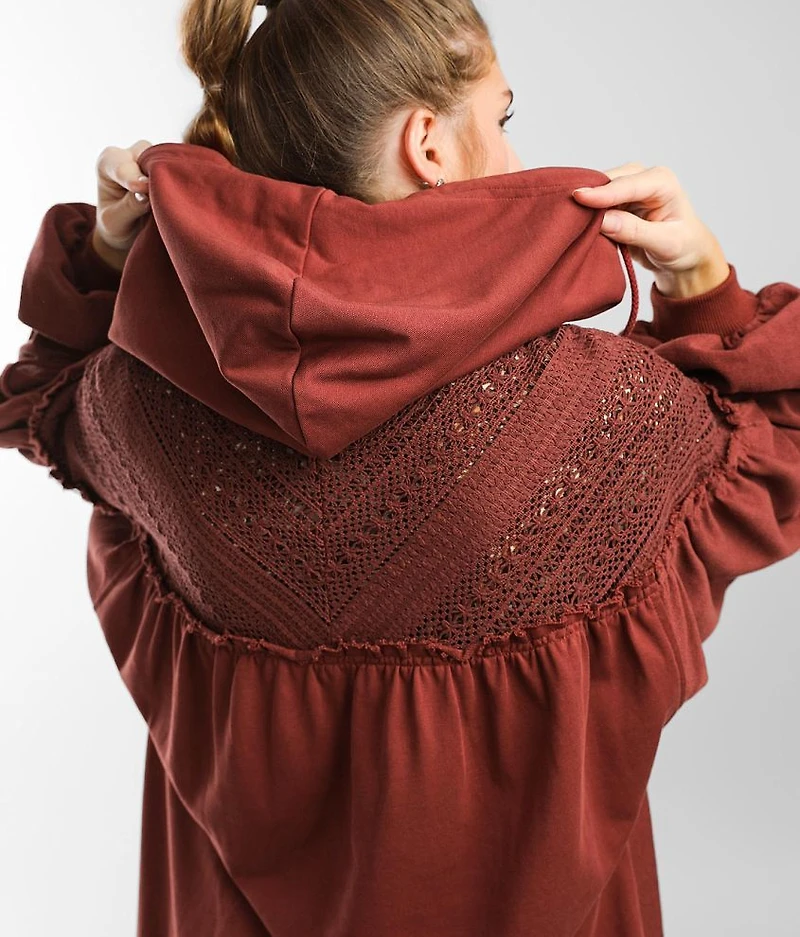 Pieced Crochet Hoodie