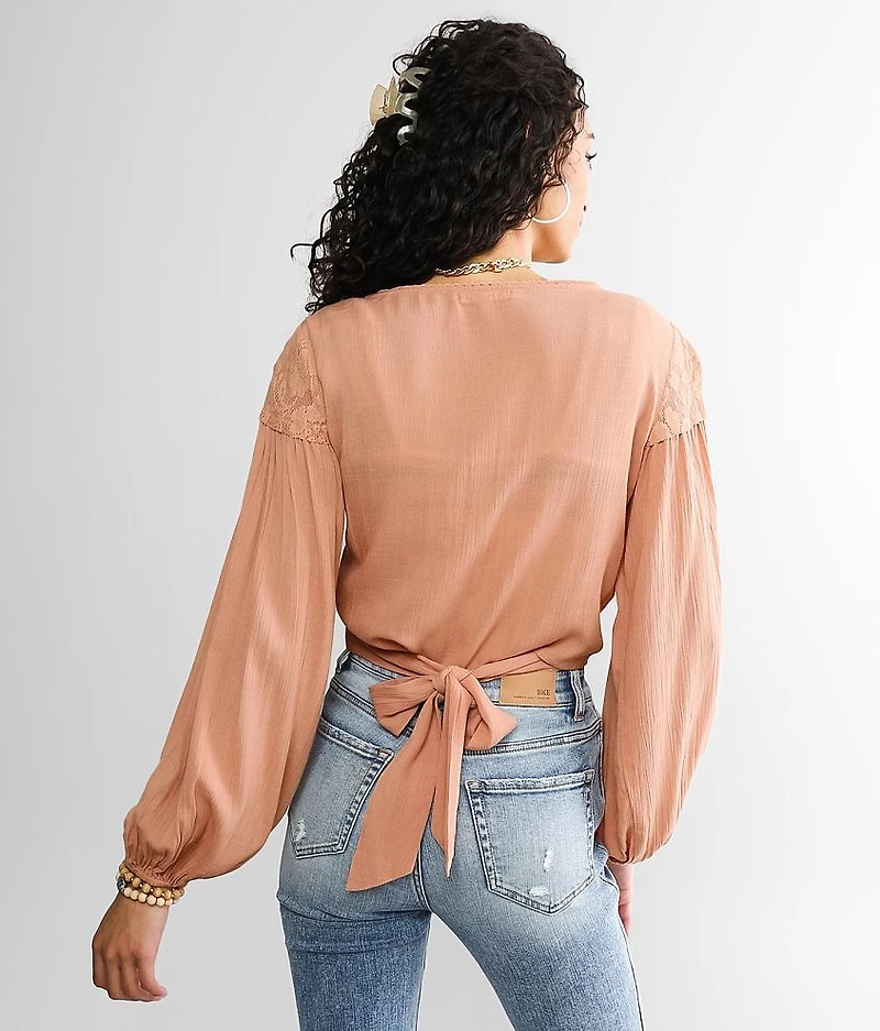 Crinkle Wrap Tie Top