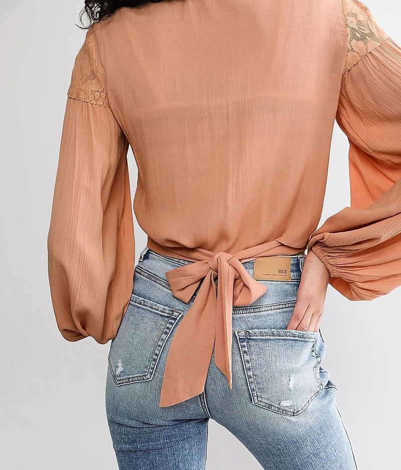 Crinkle Wrap Tie Top
