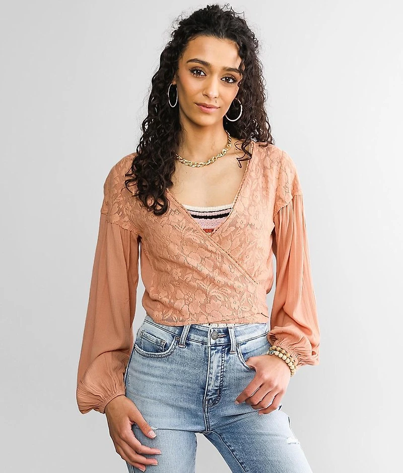 Crinkle Wrap Tie Top