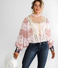 Pieced Chiffon Top