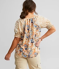 Floral & Crochet Top