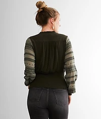 Embroidered Knit Top