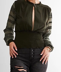 Embroidered Knit Top