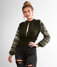 Embroidered Knit Top