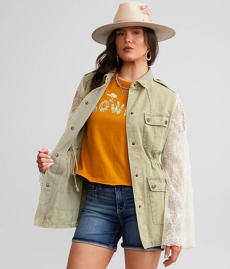 Washed Denim Utility Shacket