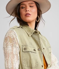 Washed Denim Utility Shacket