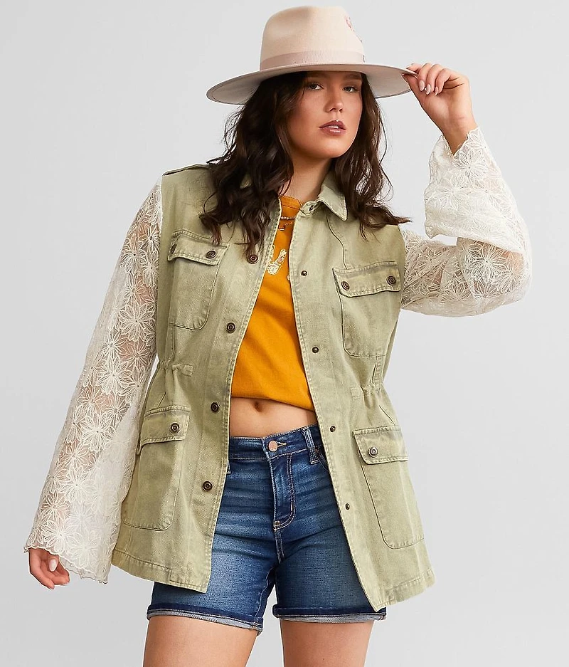 Washed Denim Utility Shacket