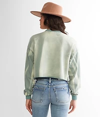 Pieced Crochet Cropped Pullover