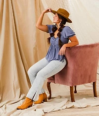 Puff Sleeve Peplum Top