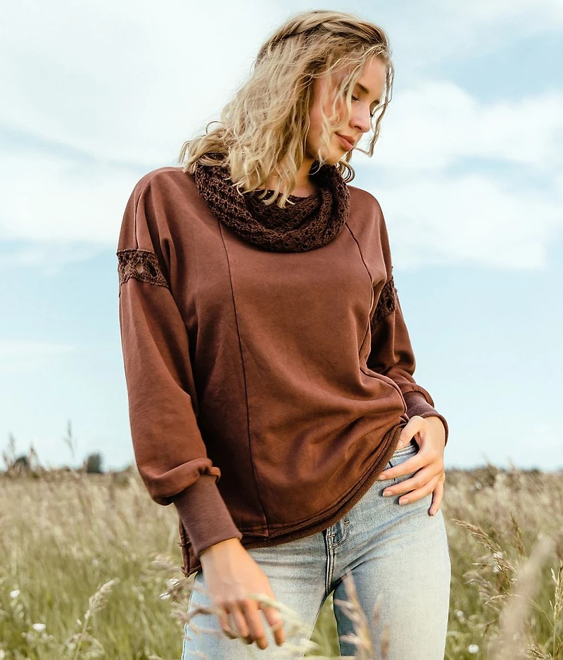 Crochet Cowl Neck Pullover