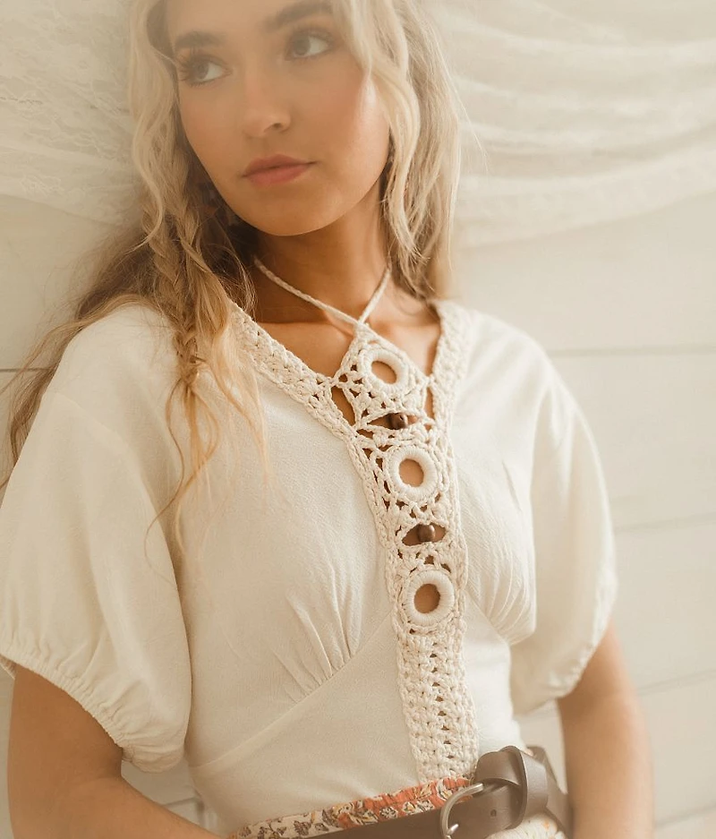 O-Ring Crochet Trim Top