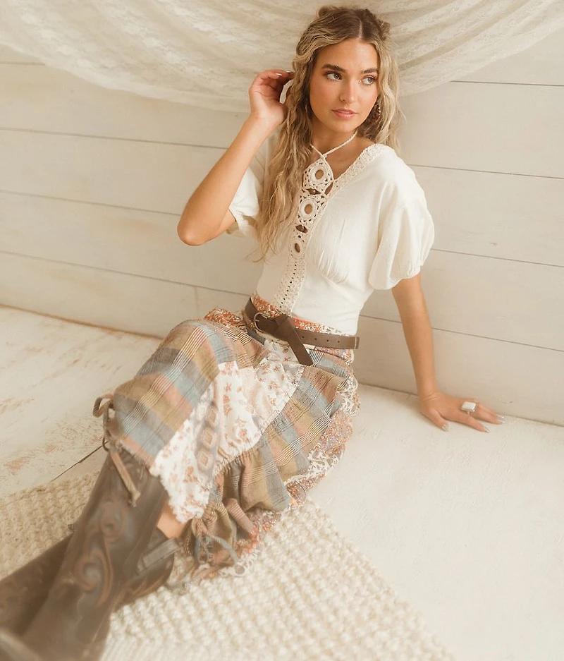 O-Ring Crochet Trim Top