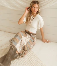 O-Ring Crochet Trim Top