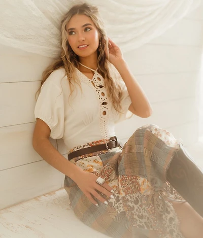 O-Ring Crochet Trim Top