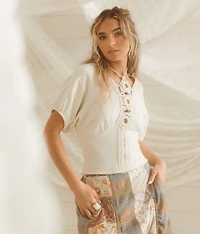 O-Ring Crochet Trim Top