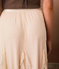 Lace Ruffle Maxi Skirt