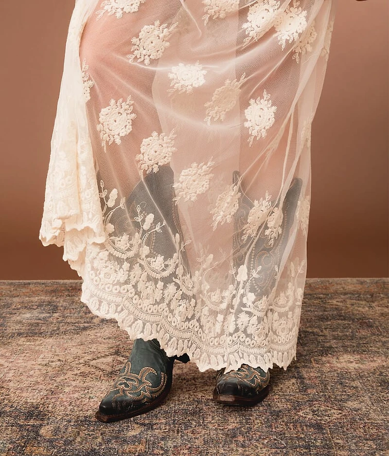 Sheer Lace Maxi Skirt
