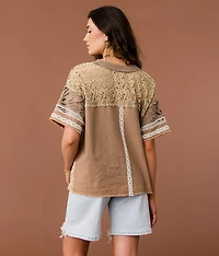 Washed Crochet Top