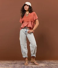 Embroidered Floral Top