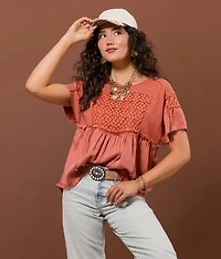 Embroidered Floral Top