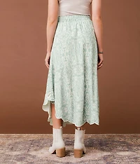 Asymmetrical Scalloped Midi Skirt